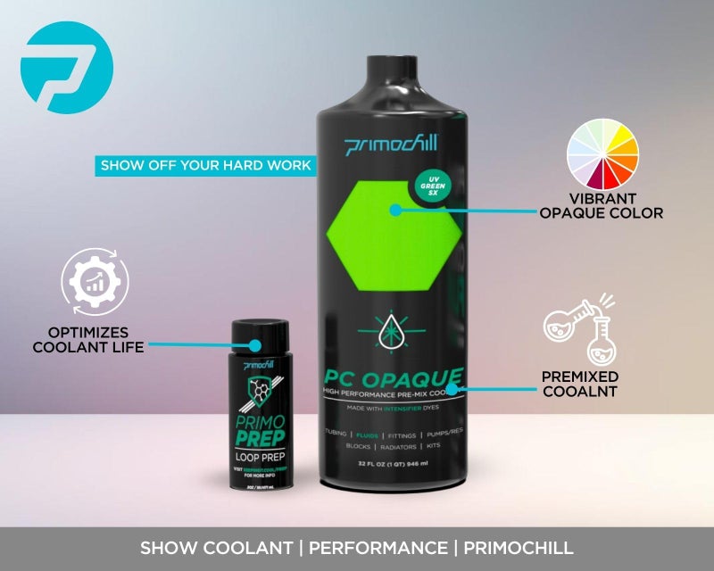 PrimoChill Opaque - Computer WaterCooling Show Coolant, Solid/Non-Transparent, Full Protection, Advanced User, PrimoPrep Included, Proudly Made in The USA (32oz/.9L) - UV Green SX - Image 2